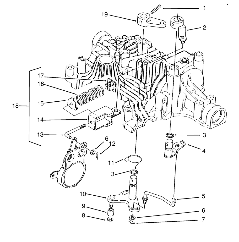 Brake Interlock Tuff Torq Transmission K61 (Toro) Diagram and Parts List for 72084 6900001 - 6999999 Toro Lawn Tractor