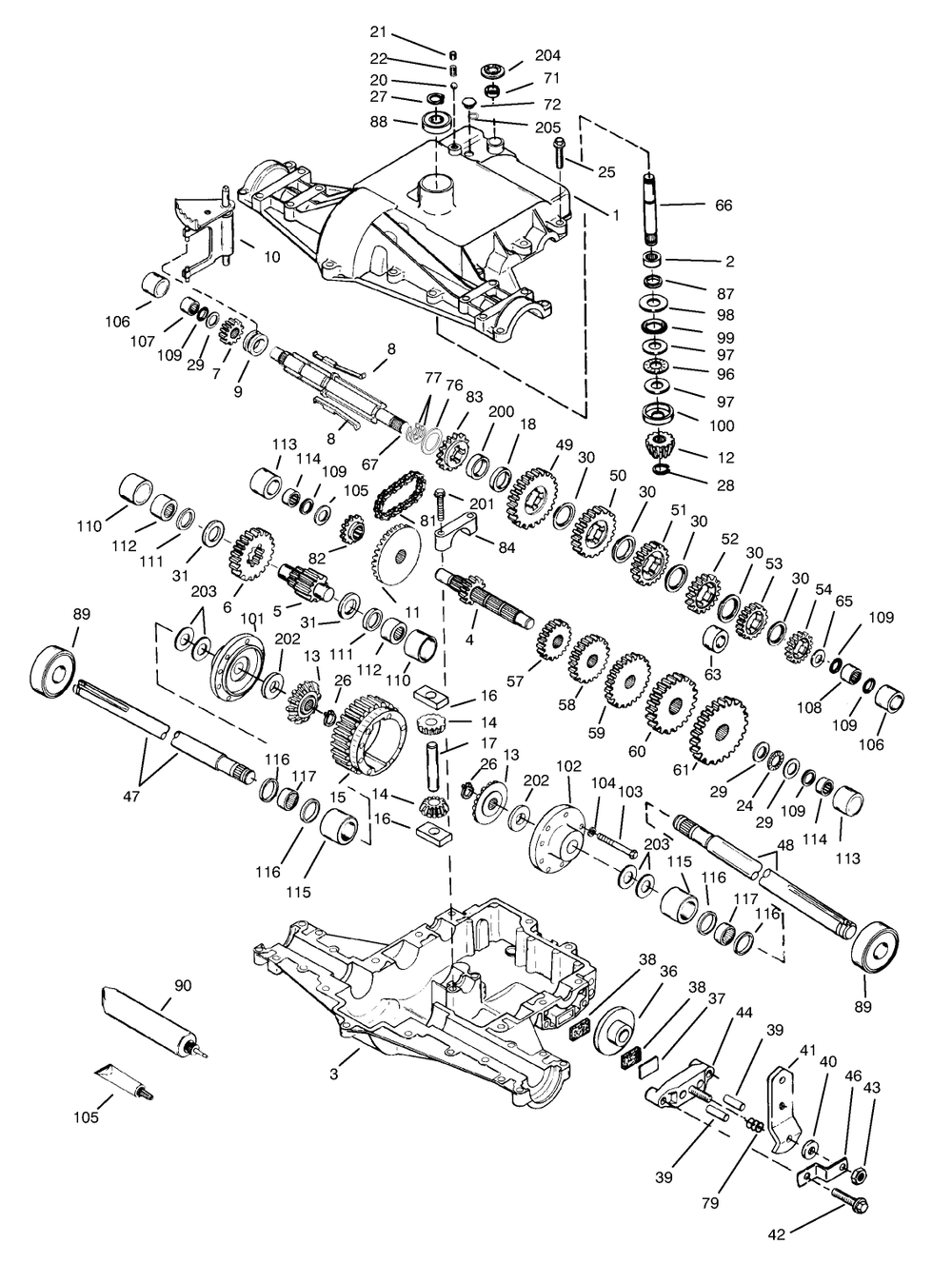 Peerless Transaxle 820-024/820-024a Diagram and Parts List for 72045 8900001 - 8900399 Toro Lawn Tractor
