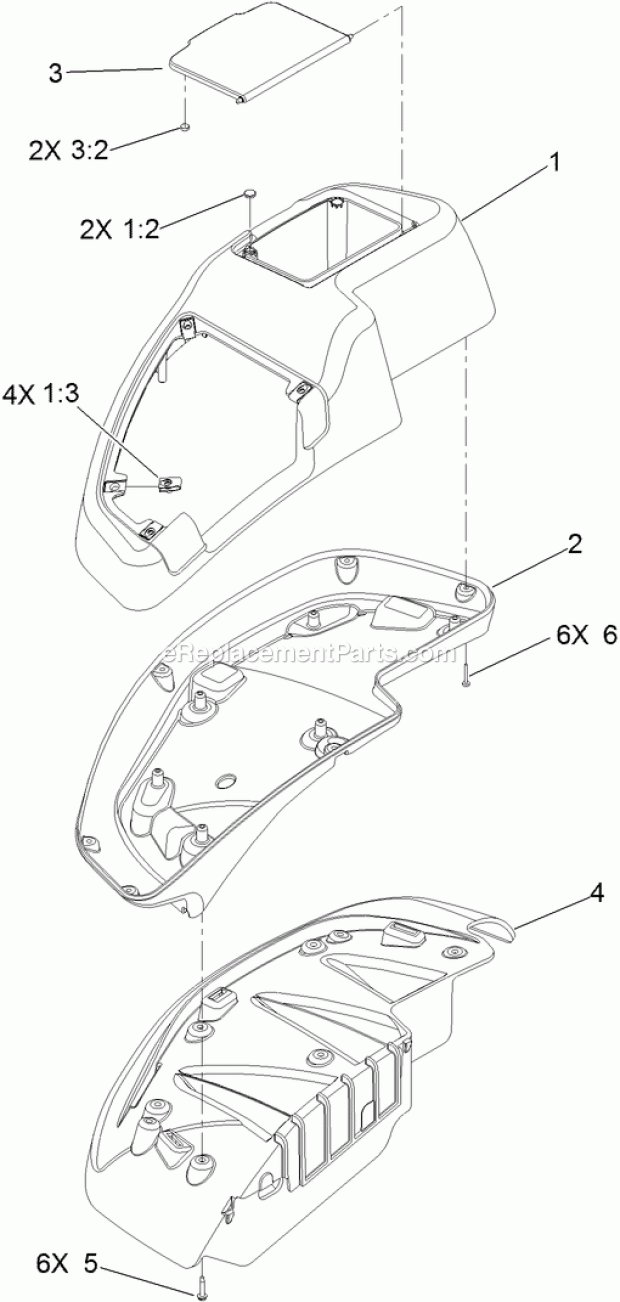 Rh Console Assembly No. 115-7400 Diagram and Parts List for 74979 313000001-313999999 Toro Lawn Mower