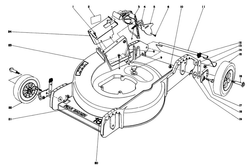 Housing Assembly Diagram and Parts List for 20788 0000001 - 0999999 Toro Lawn Mower
