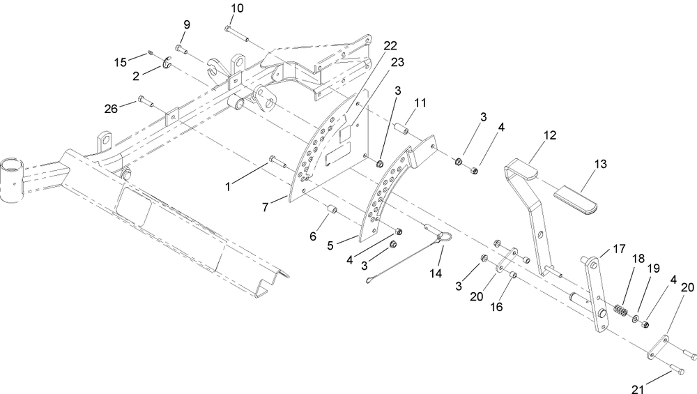 Height-Of-Cut Assembly Diagram and Parts List for 74416TE (250005001-250999999)(2005) Toro Lawn Mower
