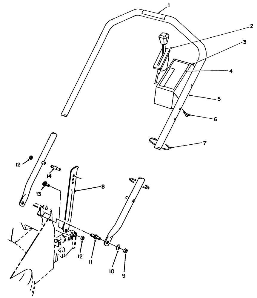 Handle Assembly Diagram and Parts List for 26551 9000001 - 9999999 Toro Lawn Mower