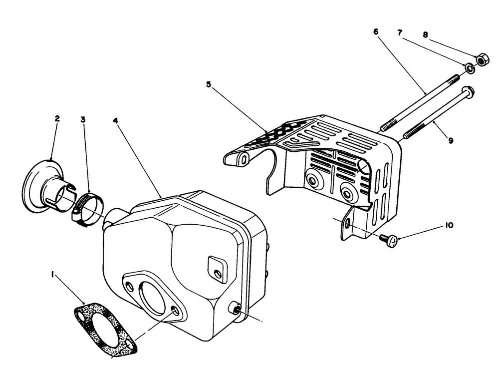 Muffler Assembly (Model No. 47pn2-3) Diagram and Parts List for 22040 3900001 - 3999999 Toro Lawn Mower