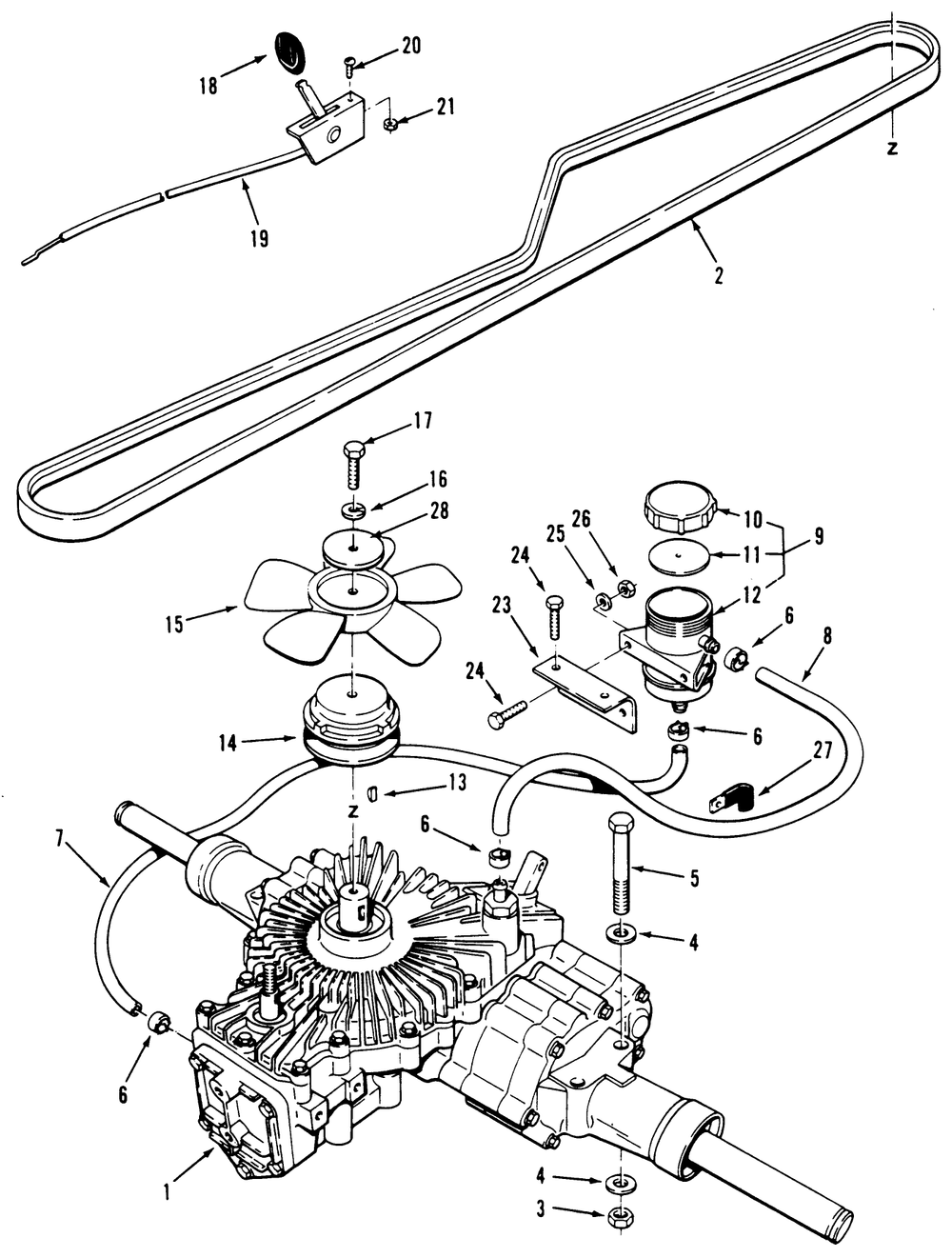 Transmission Assembly (212-H) Diagram and Parts List for 32-12B5A2 1000001 - 1999999 Toro Lawn Tractor