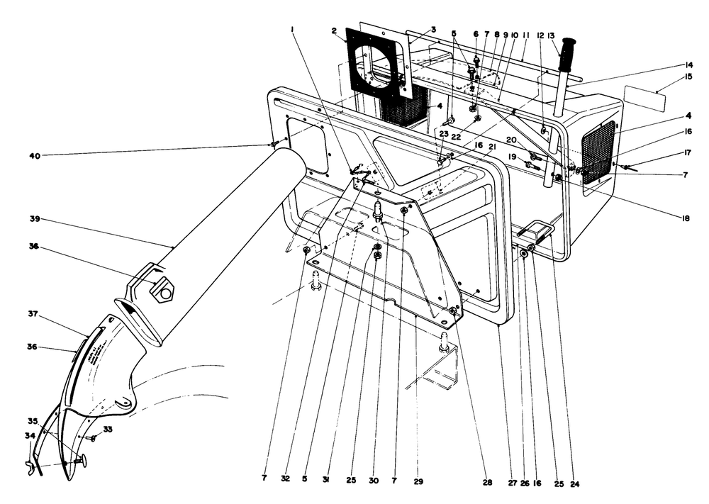 Easy-Empty Grass Catcher Model No. 59046 (Optional) Diagram and Parts List for 56125 5000001 - 5999999 Toro Lawn Tractor