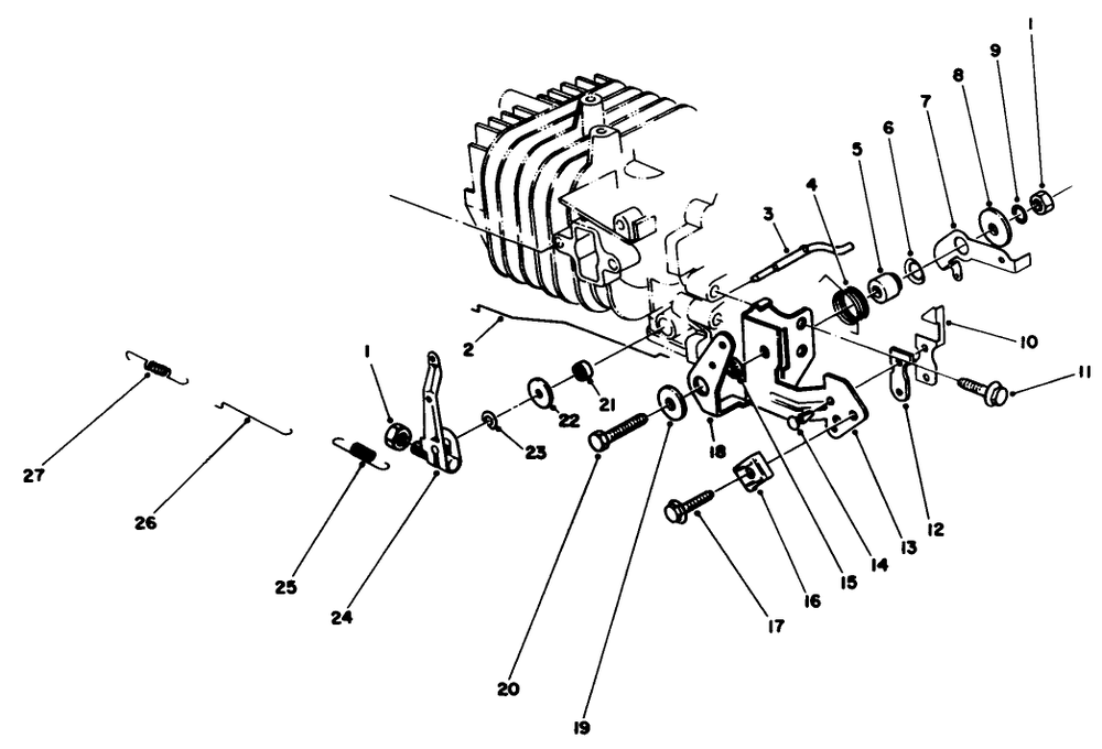 Governor Assembly Diagram and Parts List for 20582C 6000001 - 6999999 Toro Lawn Mower