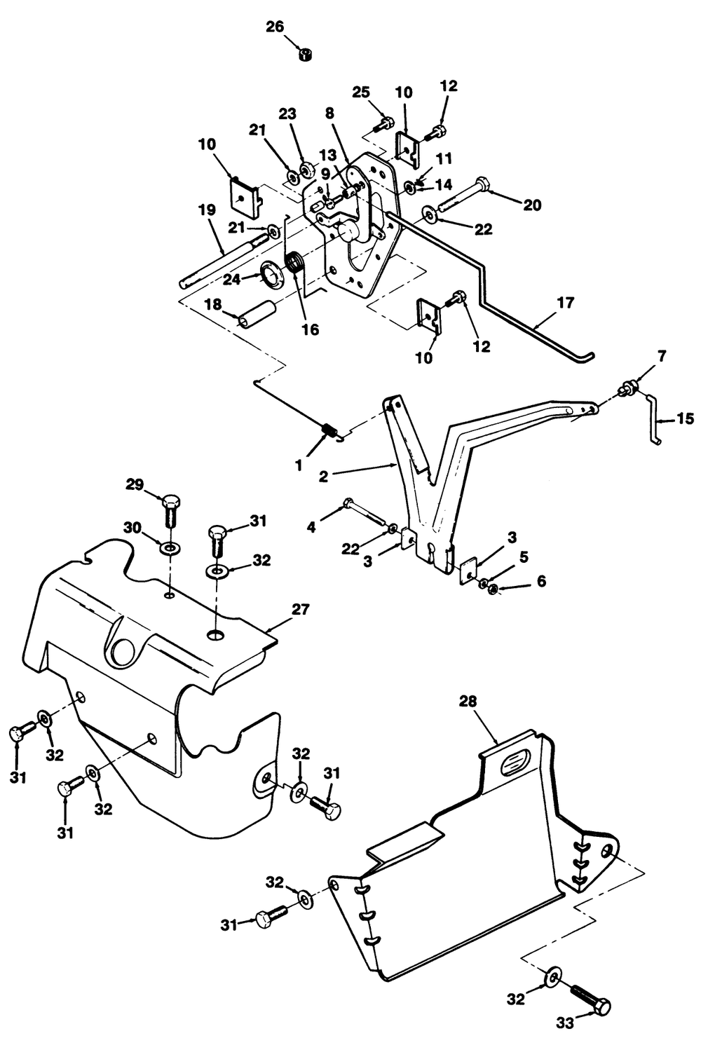 12.5hp Engine Governor Linkage & Cover Ass-Y. Diagram and Parts List for 32-10B503 2000001 - 2999999 Toro Lawn Tractor
