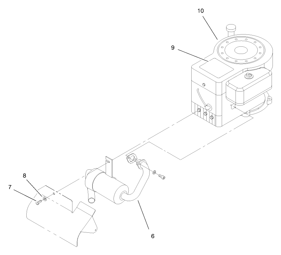 Engine Assembly Diagram and Parts List for 71208 8900001 - 8999999 Toro Lawn Tractor