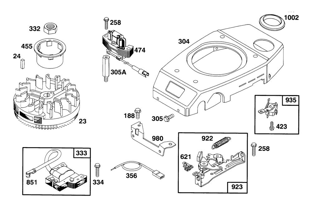 Engine Gts-150 Diagram and Parts List for 20928BC 59000001 - 59999999 Toro Lawn Mower