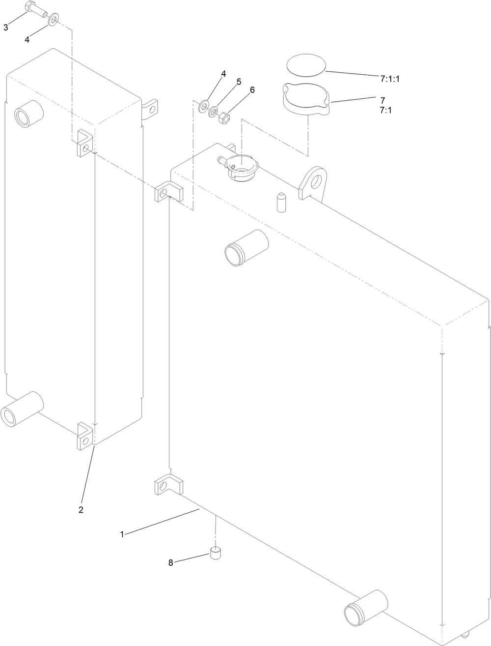 Cooling Assembly No. 121-3330 Diagram and Parts List for 72144 413000000 - 999999999 Toro Lawn Tractor