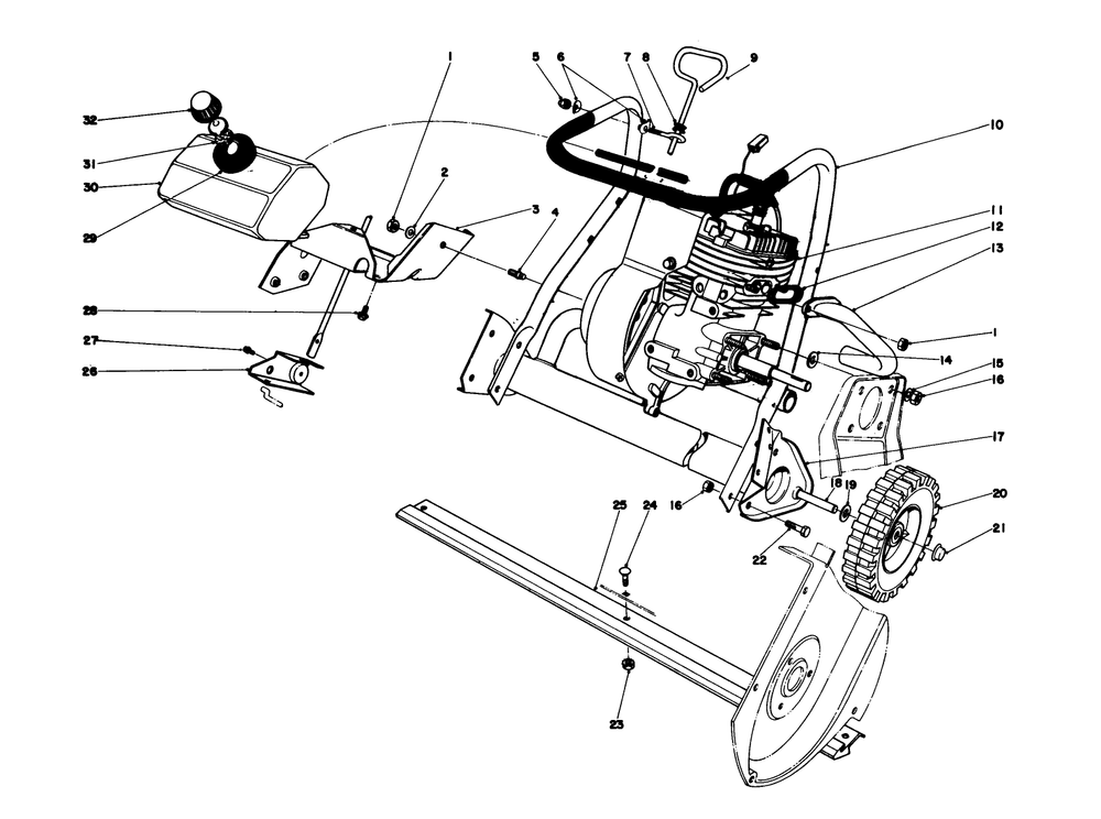 Engine Assembly (Model 38242) Diagram and Parts List for 38252 1000001 - 1999999 Toro Snow Blower