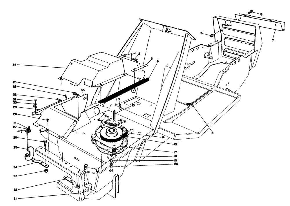 Clutch & Pulley Assembly Diagram and Parts List for 57450 1000001 - 1999999 Toro Lawn Tractor