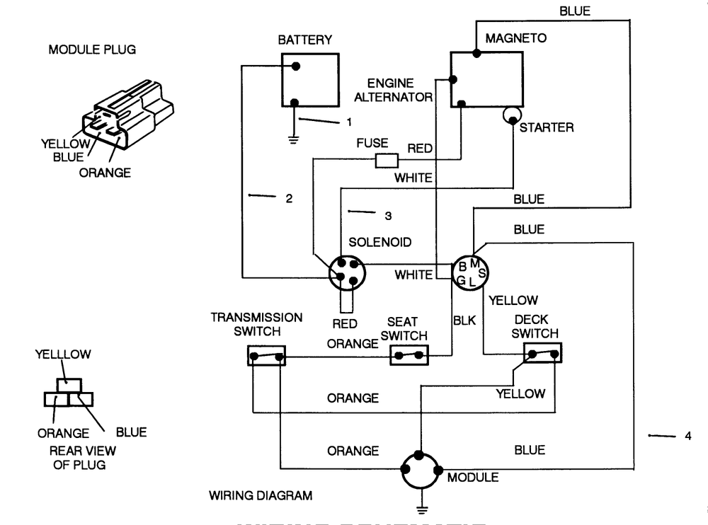 Wiring Schematic Diagram and Parts List for 56190 2000001 - 2999999 Toro Lawn Tractor