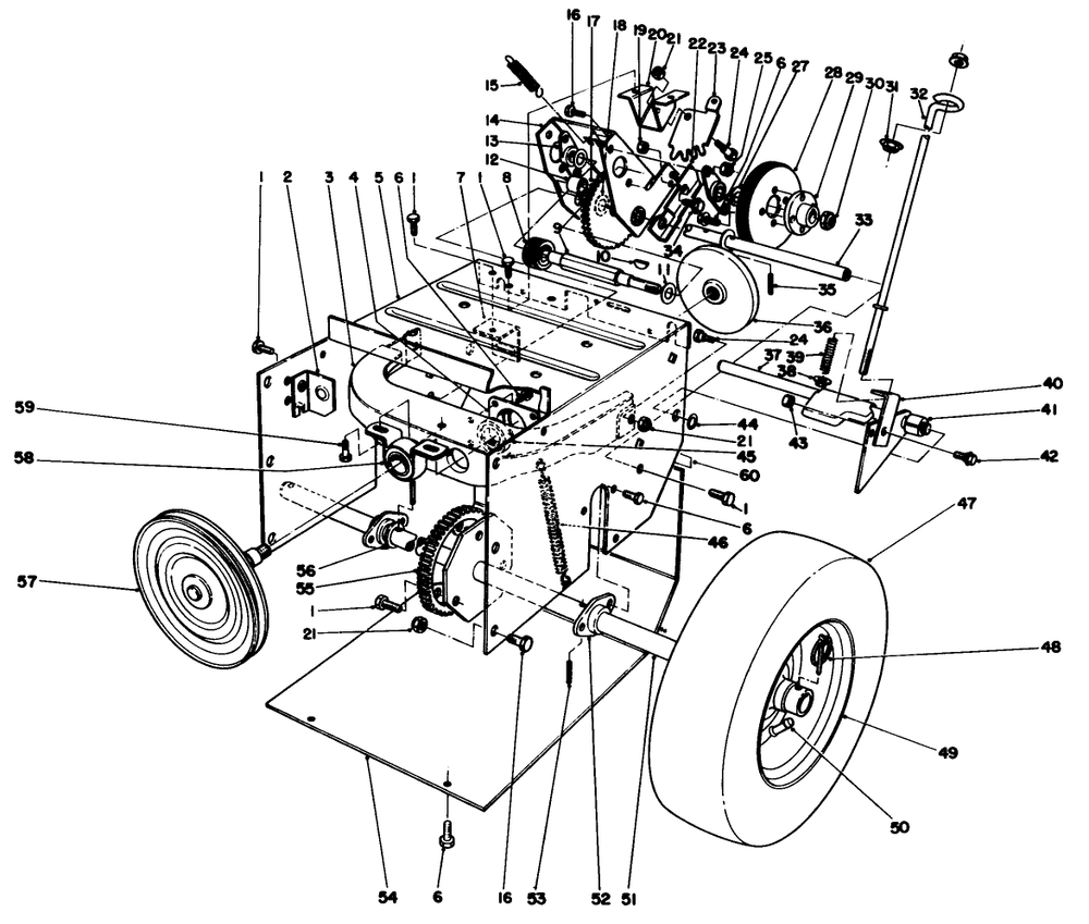 Traction Assembly Diagram and Parts List for 38056 8000001 - 8999999 Toro Snow Blower