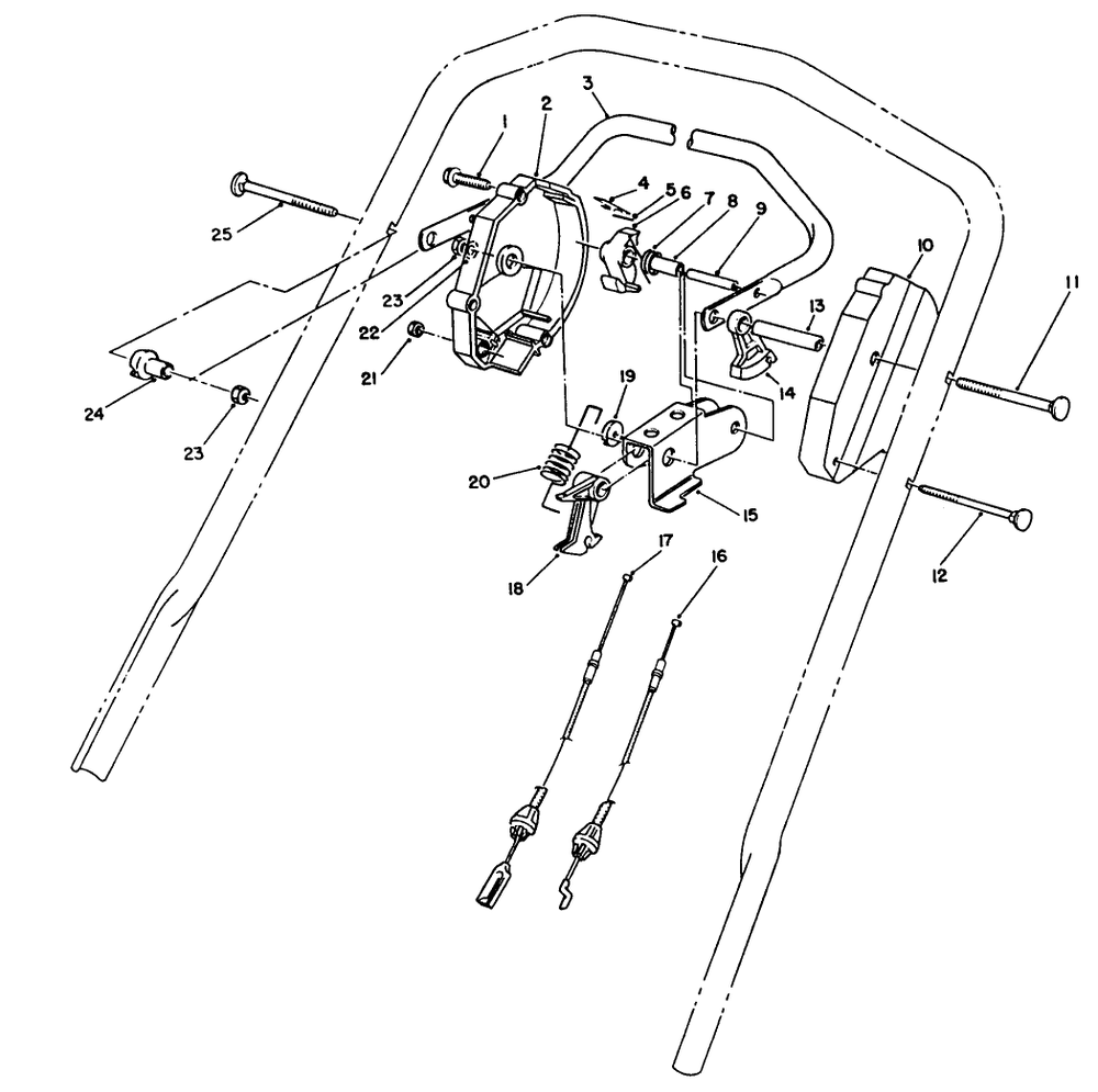 Traction Control Assembly Diagram and Parts List for 26626 1000001 - 1999999 Toro Lawn Mower