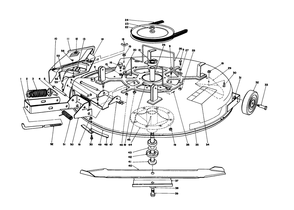Mower Assembly-Recycler Diagram and Parts List for 56190 1000001 - 1999999 Toro Lawn Tractor