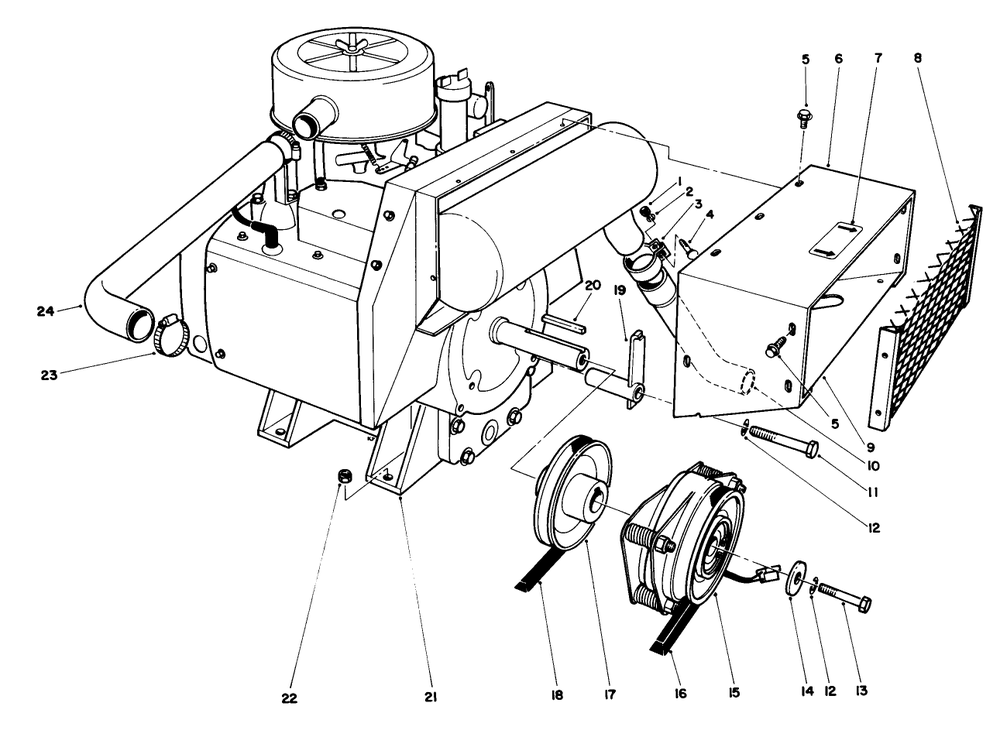 Engine Assembly Diagram and Parts List for 30754 7000001 - 7999999 Toro Lawn Tractor