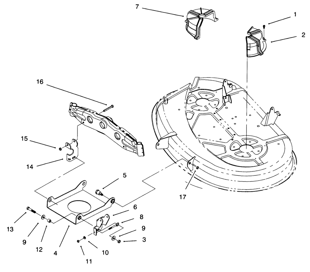 38" Deck Engagement Components Assembly Diagram and Parts List for 71193 6900001 - 6999999 Toro Lawn Tractor