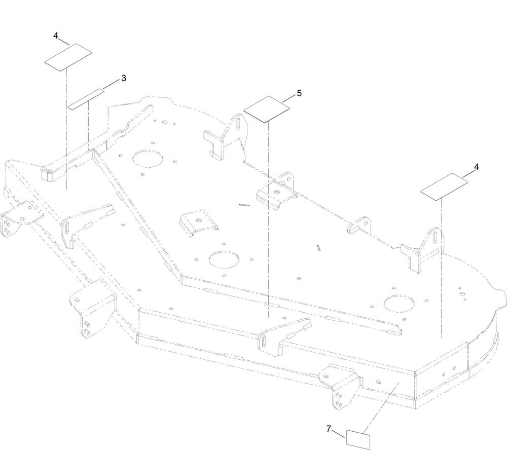 Deck W/Decals Assembly No. 138-9766 Diagram and Parts List for 75756 400000000 - 412799999 Toro Lawn Tractor