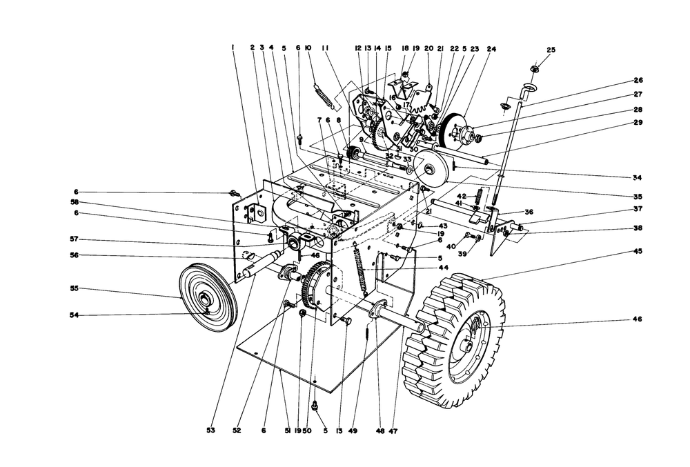 Traction Assembly Diagram and Parts List for 38010 0000001 - 0999999 Toro Snow Blower