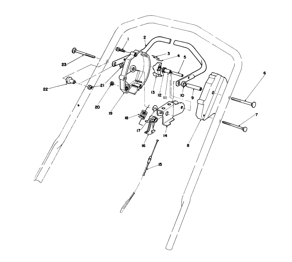Control Assembly Diagram and Parts List for 20584 7000001 - 7999999 Toro Lawn Mower