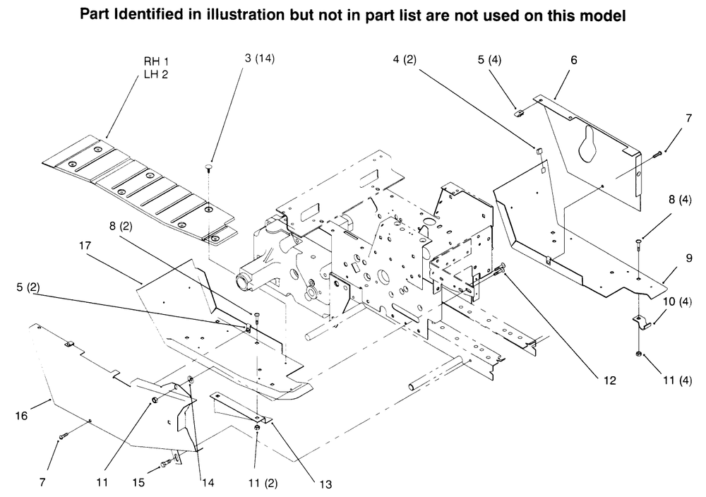 Footrests Diagram and Parts List for 73402 6900001 - 6999999 Toro Lawn Tractor