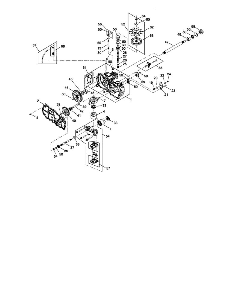 Lh Hydro Assembly Diagram and Parts List for 74360 310000001 AND UP Toro Lawn Mower