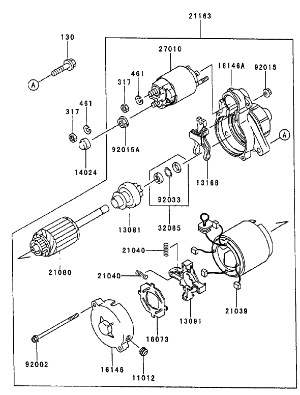 Starter Diagram and Parts List for 74214 (210000001-210999999)(2001) Toro Lawn Mower
