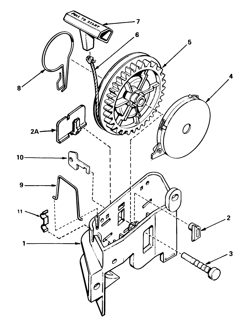Rewind Starter No. 590531 Diagram and Parts List for 16340C 5000001 - 5999999 Toro Lawn Mower