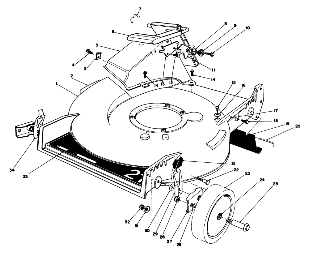 Housing Assembly Diagram and Parts List for 20588 7000001 - 7999999 Toro Lawn Mower