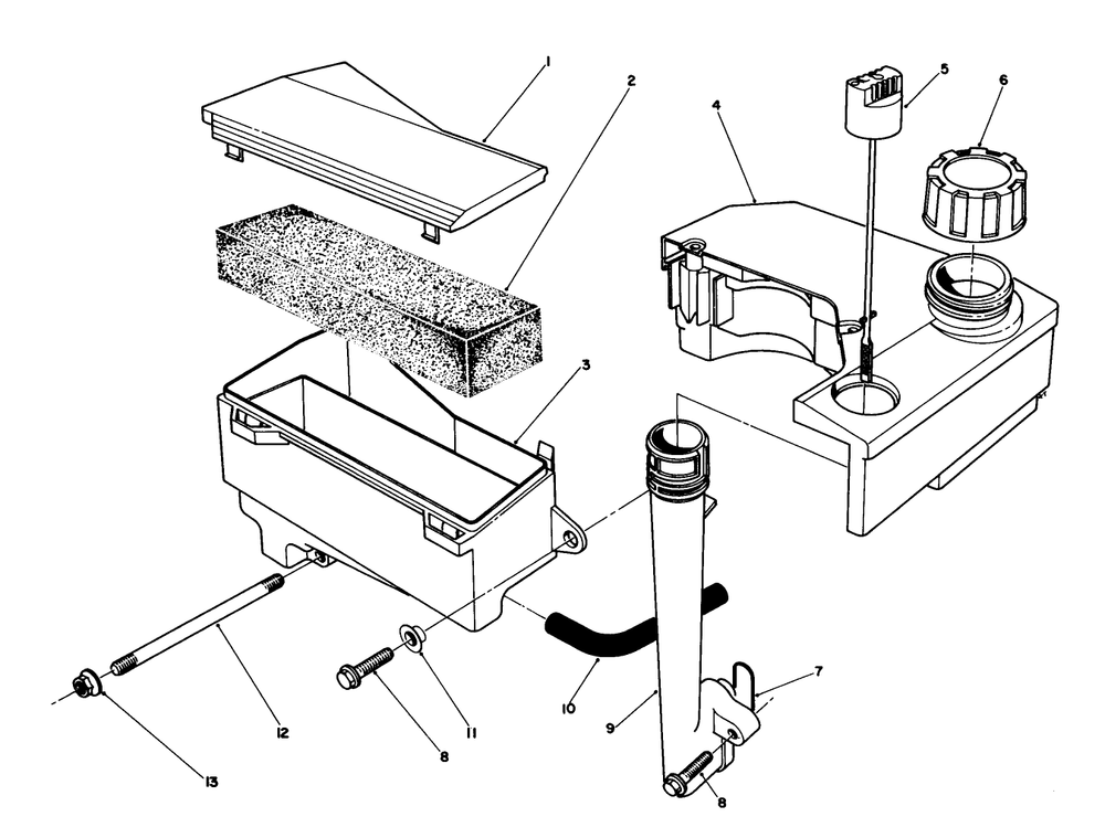 Air Cleaner & Fuel Tank Assembly (Engine No. Vmj8) Diagram and Parts List for 26625CG 9000001 - 9999999 Toro Lawn Mower