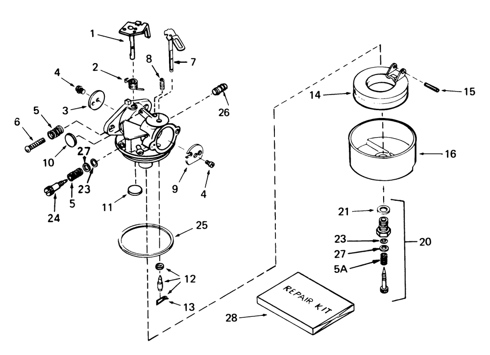 Carburetor No. 632111 Diagram and Parts List for 38085 2000001 - 2999999 Toro Snow Blower