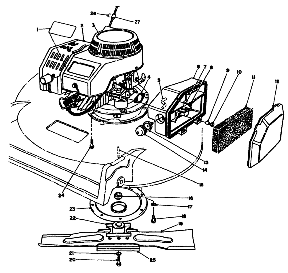 Engine Assembly Diagram and Parts List for 22031 5900001 - 5999999 Toro Lawn Mower