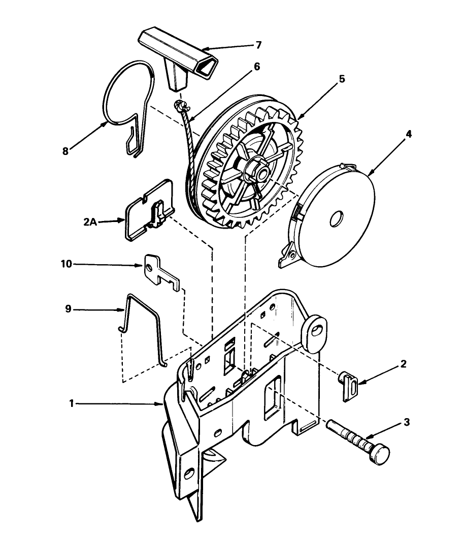 Rewind Starter No. 590531 Diagram and Parts List for 16077 2000001 - 2999999 Toro Lawn Mower