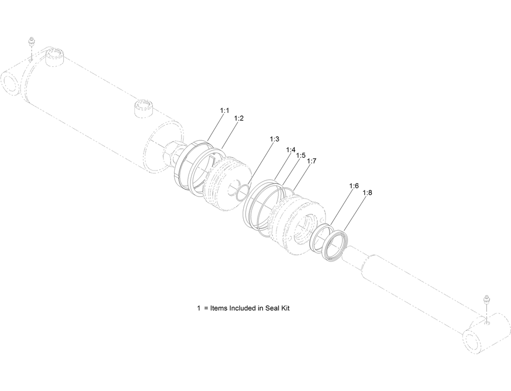 Hydraulic Cylinder Assembly No. Au116285 Diagram and Parts List for 23898 400000000 - 999999999 Toro Lawn Tractor Accessories