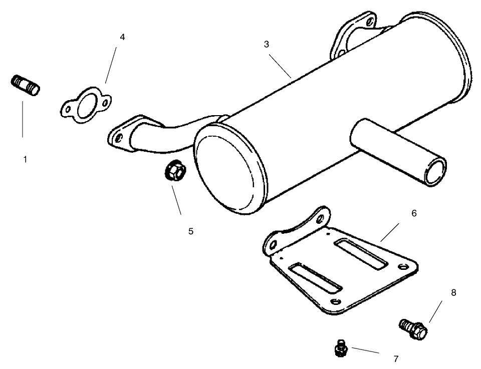 Exhaust Diagram and Parts List for 74209 (200001000-200999999)(2000) Toro Lawn Mower