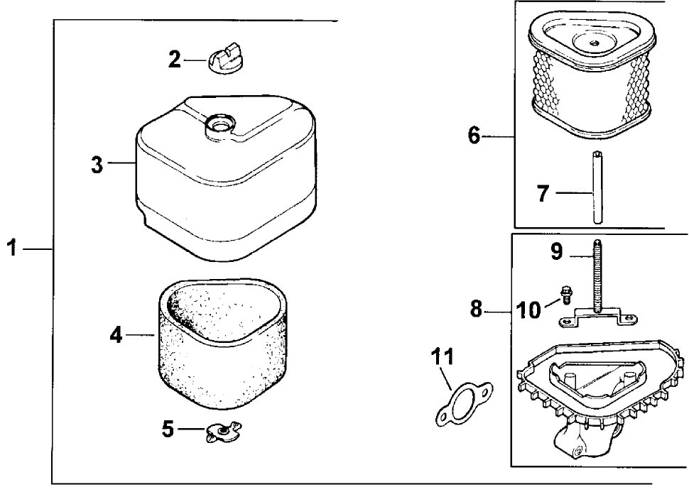 Air Cleaner Diagram and Parts List for 30177 890001 - 899999 Toro Lawn Tractor Accessories