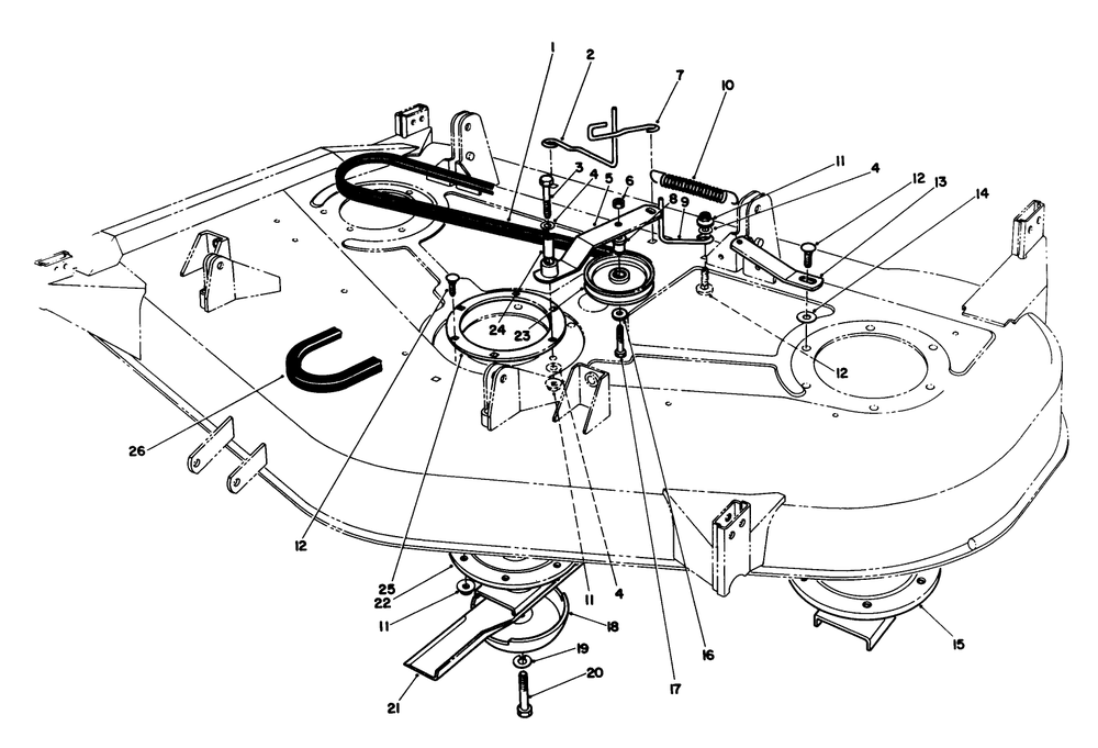 52" Cutting Deck Model No. 55670 (Optional) (Continued) Diagram and Parts List for 55620 9000001 - 9999999 Toro Lawn Tractor