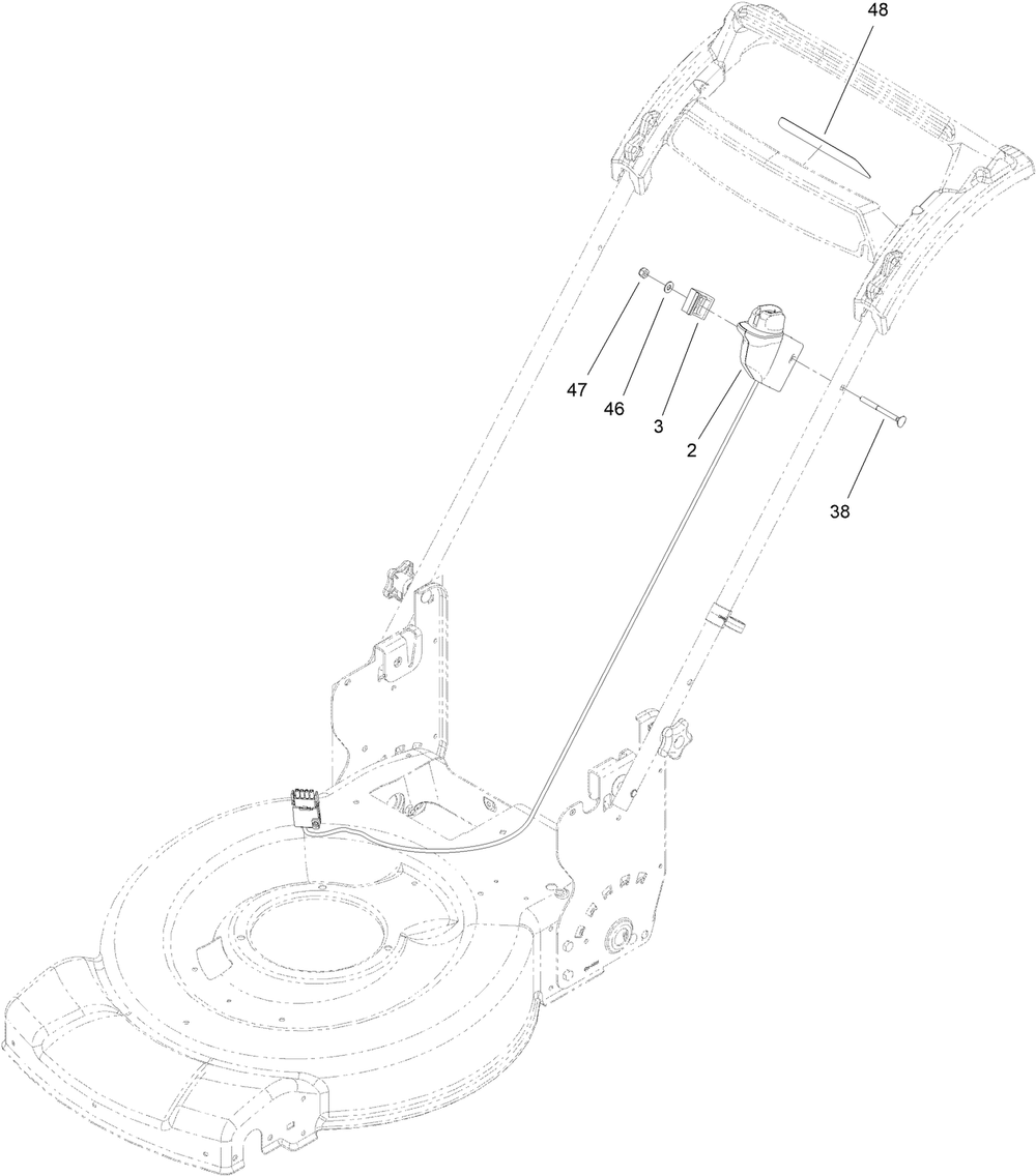Starter Switch Assembly Diagram and Parts List for 21468 400000000 - 412999999 Toro Lawn Mower