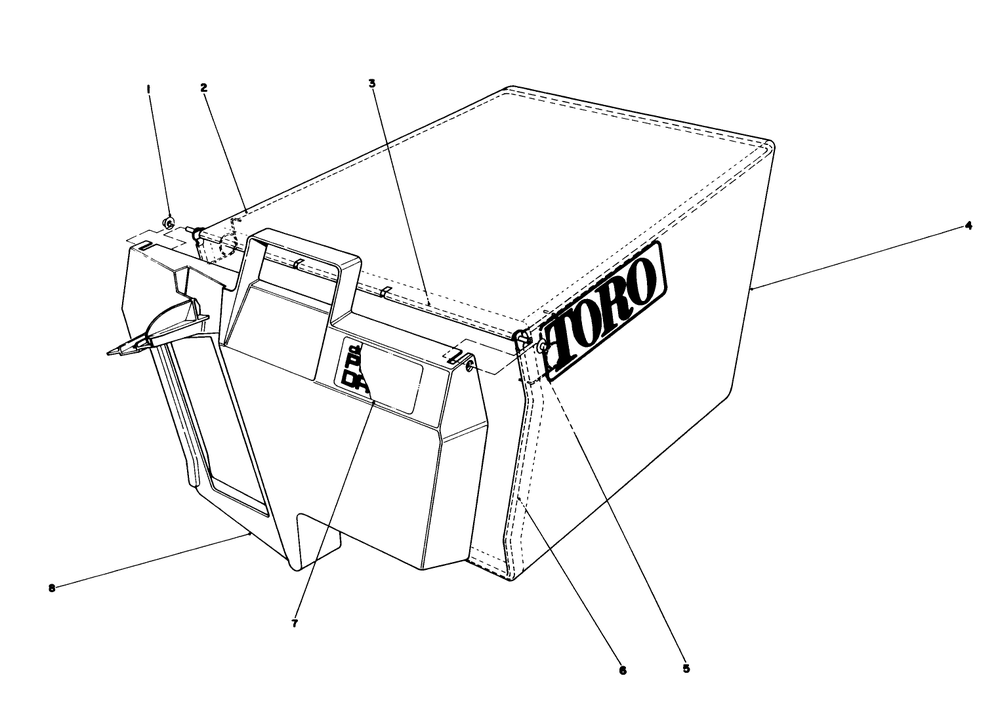 Grass Bag Assembly No. 11-0189 Diagram and Parts List for 20622C 9000001 - 9999999 Toro Lawn Mower