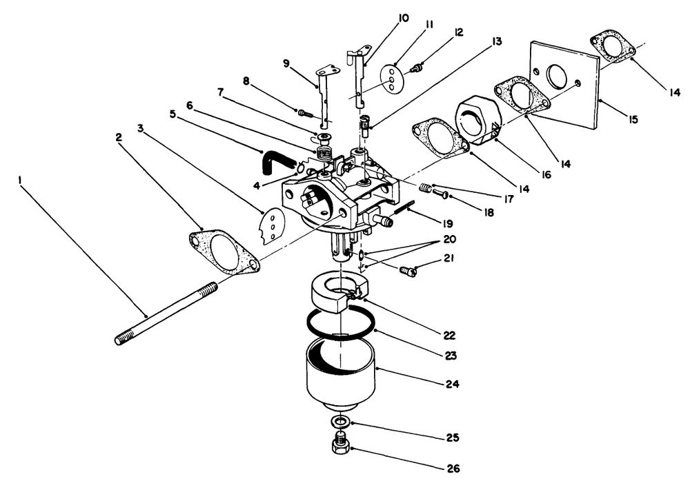 Carburetor Assembly (Model No. 47pk9-3) Diagram and Parts List for 22685 0000001 - 0999999 Toro Lawn Mower