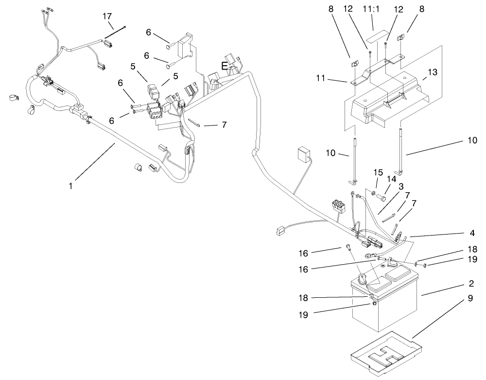 20 Hp Electrical Assembly Diagram and Parts List for 73580 9900001 - 9999999 Toro Lawn Tractor
