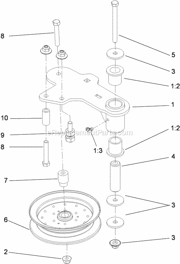 Idler Assembly Diagram and Parts List for 74921 290000001-290999999 Toro Lawn Mower