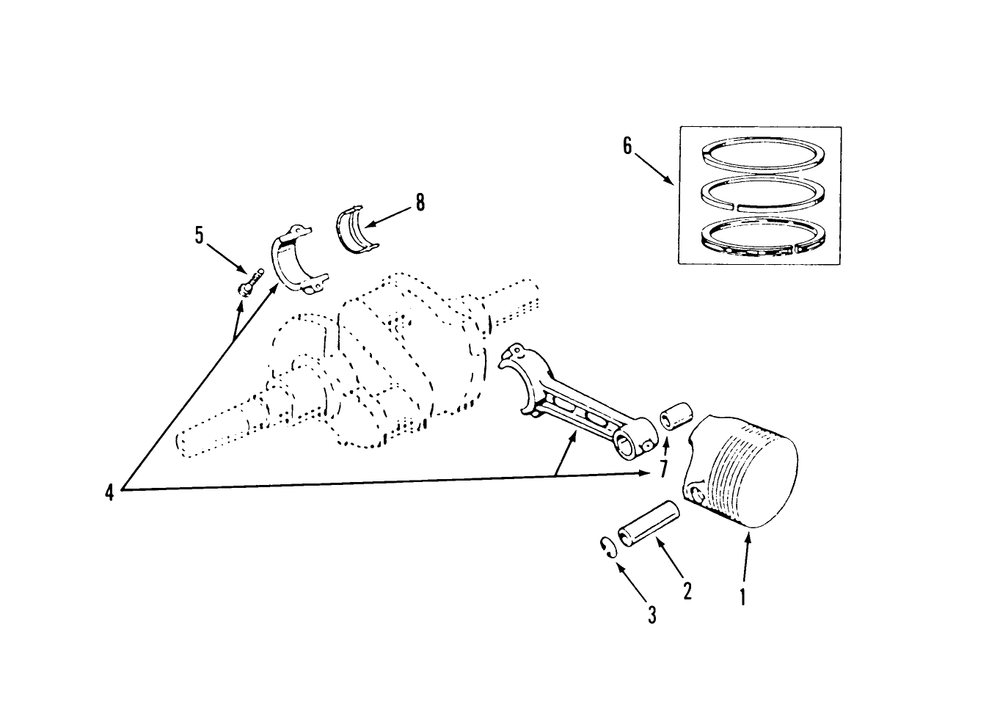 Piston And Rod Diagram and Parts List for 74140 39000001 - 39999999 Toro Lawn Tractor