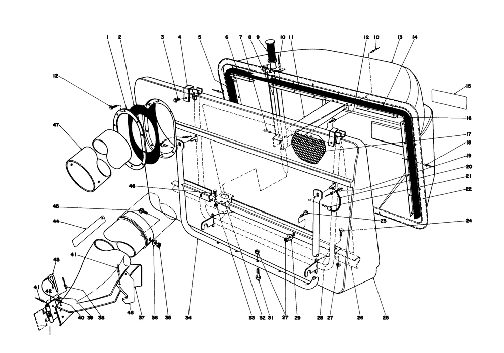 Easy-Empty Grass Catcher Model 59111 Diagram and Parts List for 57375 0000001 - 0999999 Toro Lawn Tractor