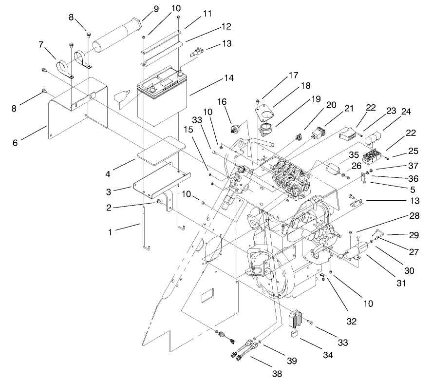Electrical Components Assembly Diagram and Parts List for 22303 990001 - 999999 Toro Lawn Tractor Accessories