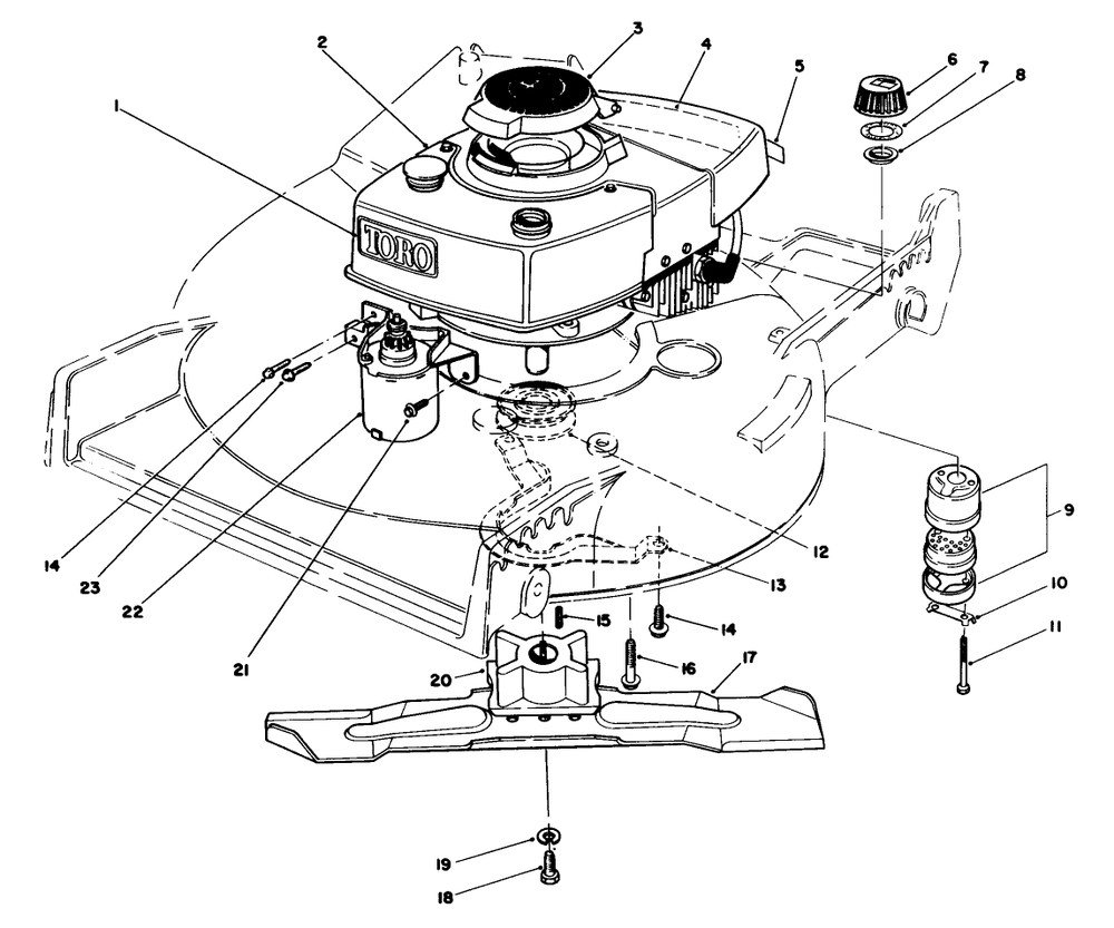 Engine Assembly Diagram and Parts List for 20718C 6000001 - 6999999 Toro Lawn Mower