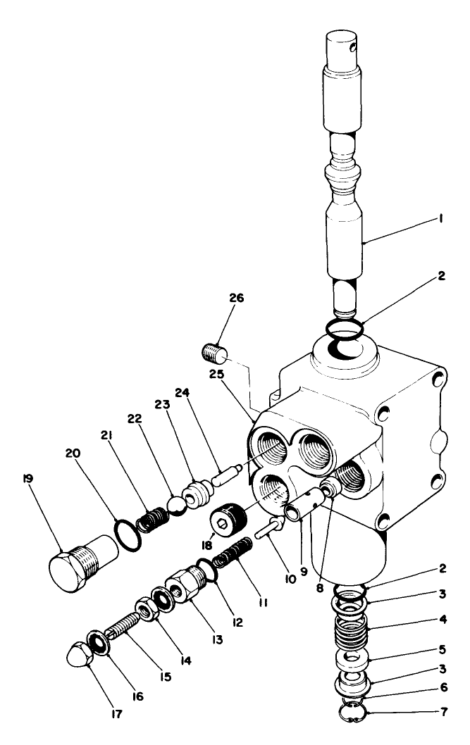 Valve Assembly No. 54-0090 Diagram and Parts List for 30718 0000001 - 0999999 Toro Lawn Tractor