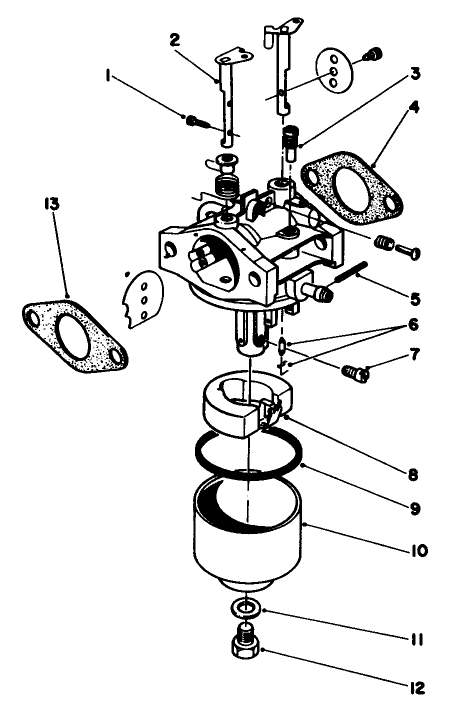 Carburetor Assembly Diagram and Parts List for 59260 400001 - 499999 Toro Engine