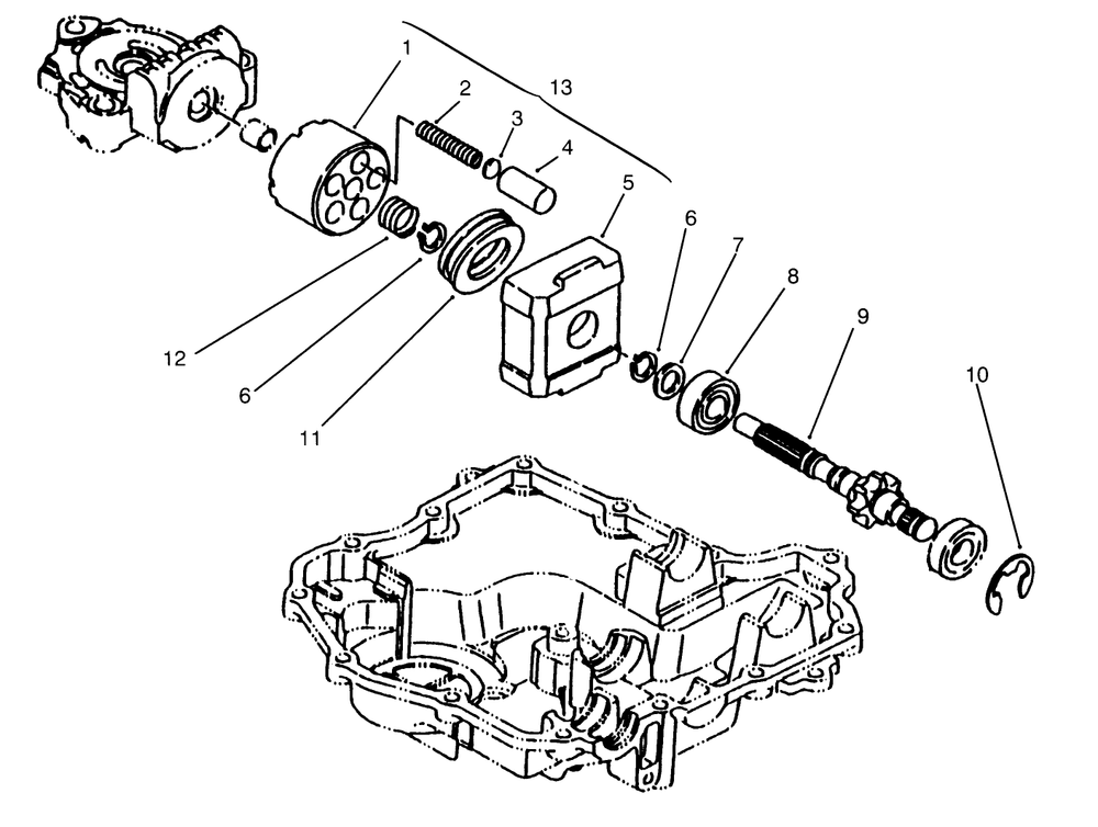 Motor Shaft Tuff Torq Transmission K61 (Toro) Diagram and Parts List for 72084 6900001 - 6999999 Toro Lawn Tractor